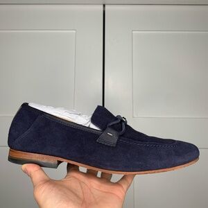 Ted Baker Hoppken Suede Navy Slip On Loafers